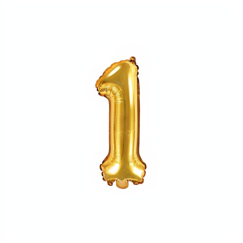 Folienballon Ziffer 35cm, gold PartyDeco 2