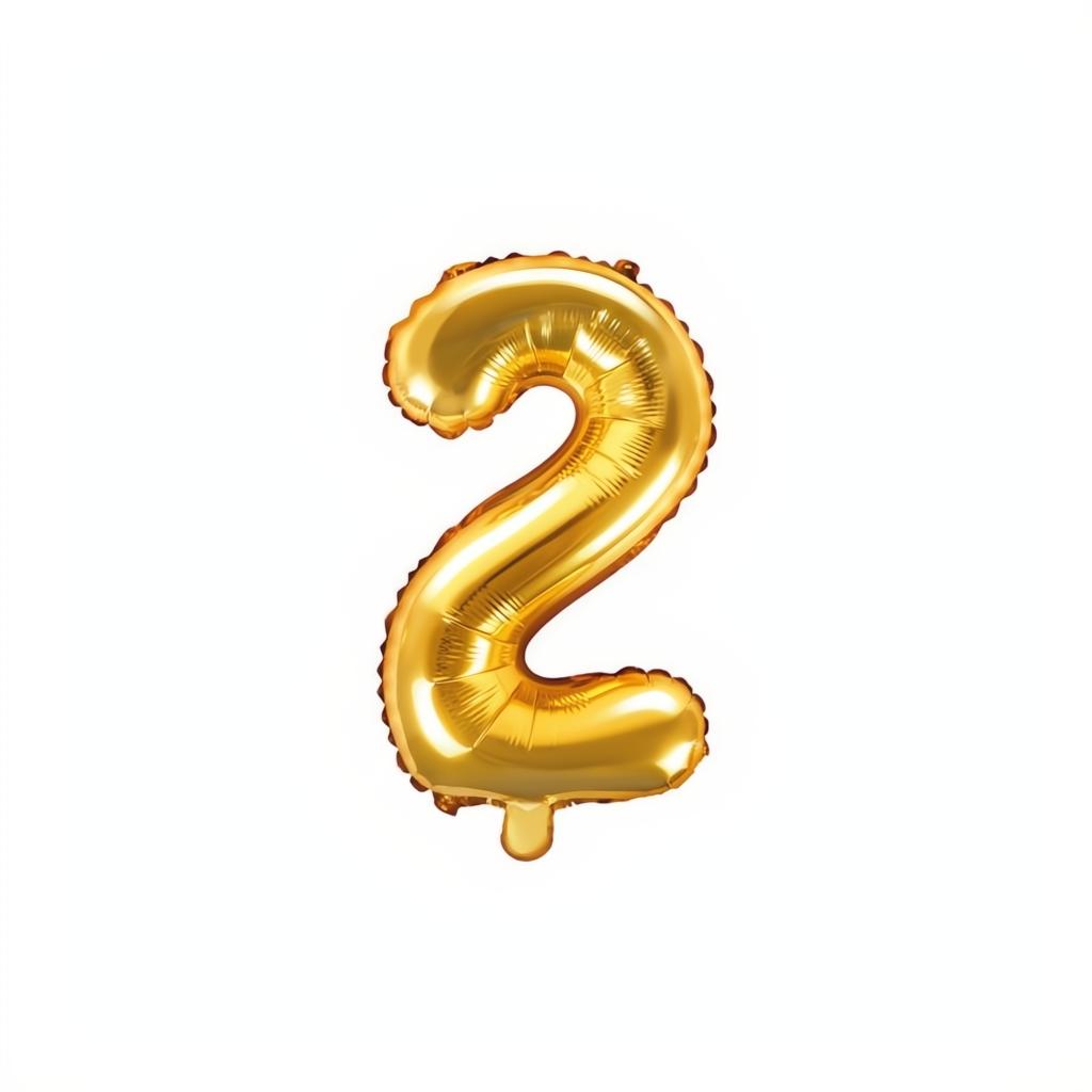 Folienballon Ziffer 35cm, gold PartyDeco 3