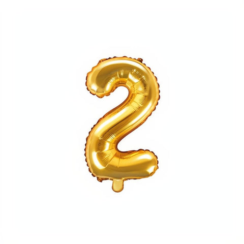 Folienballon Ziffer 35cm, gold PartyDeco 3