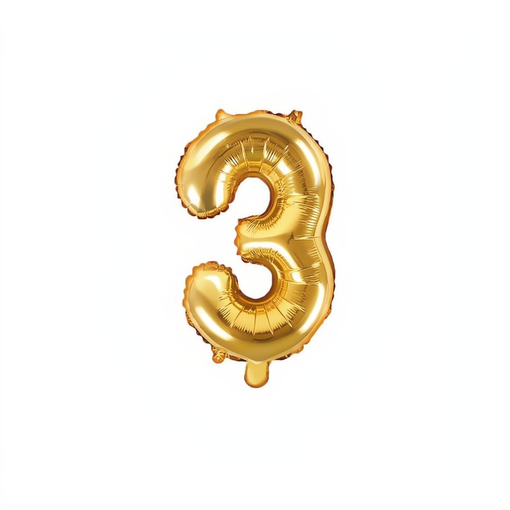 Folienballon Ziffer 35cm, gold PartyDeco 4