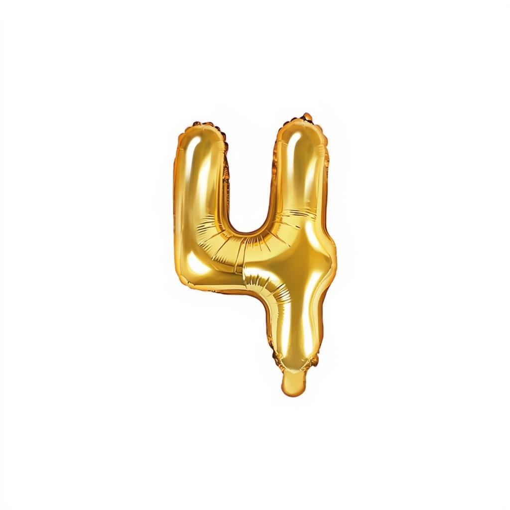 Folienballon Ziffer 35cm, gold PartyDeco 5
