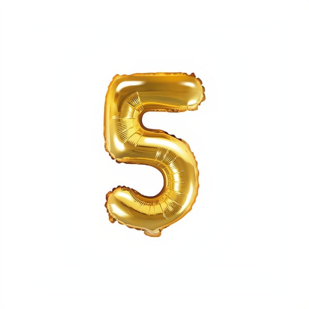 Folienballon Ziffer 35cm, gold PartyDeco 6