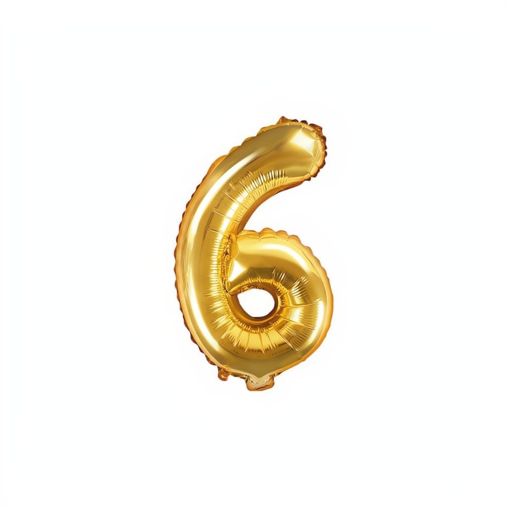 Folienballon Ziffer 35cm, gold PartyDeco 7