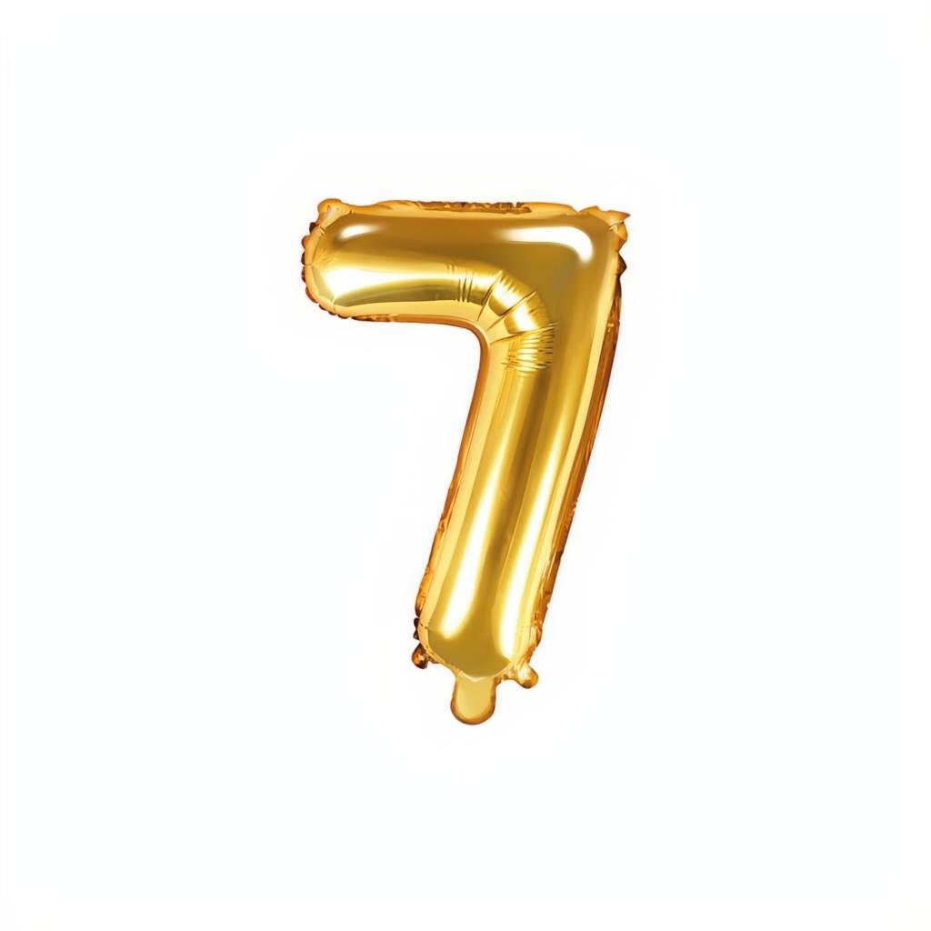 Folienballon Ziffer 35cm, gold PartyDeco 8