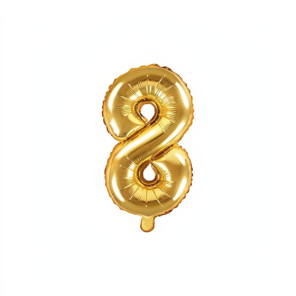Folienballon Ziffer 35cm, gold PartyDeco 9