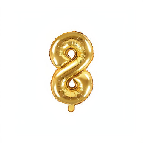 Folienballon Ziffer 35cm, gold PartyDeco 9