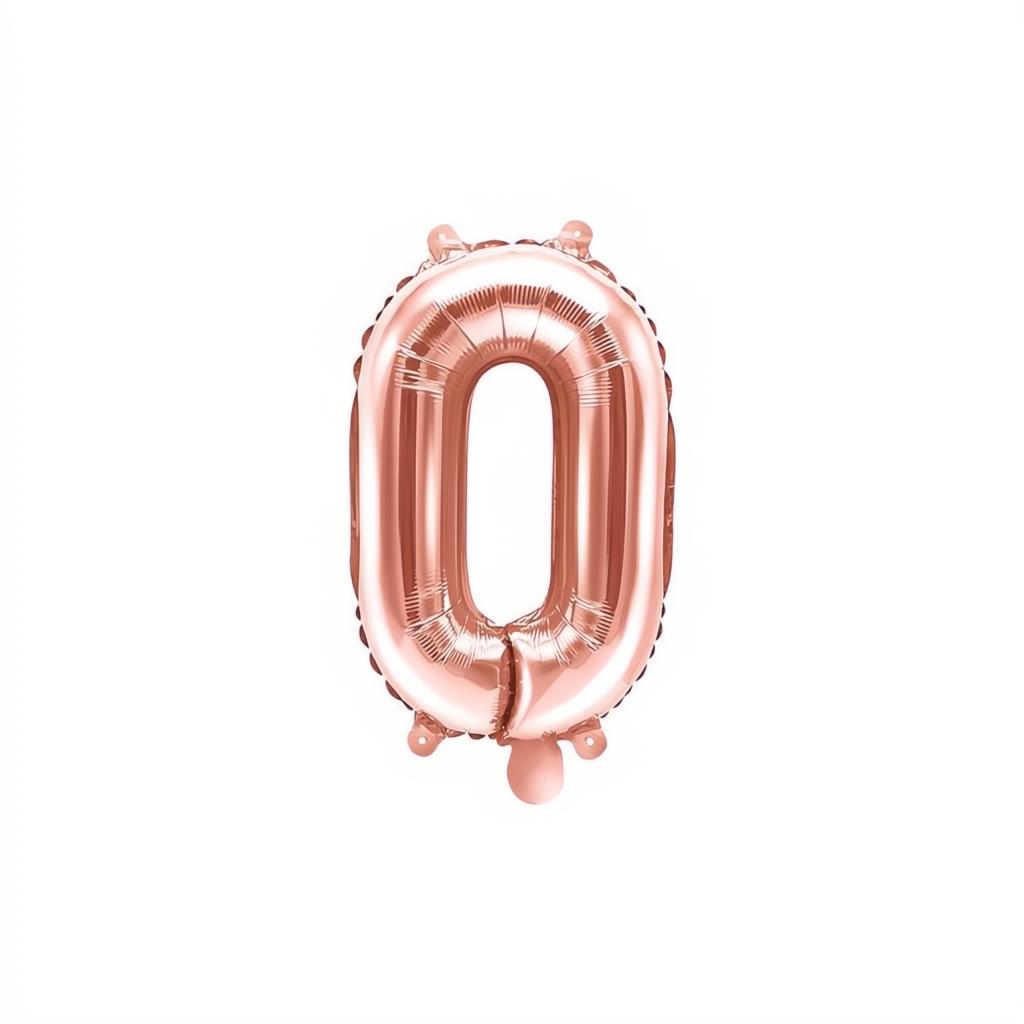 Folienballon Ziffer 35cm, roségold 0 bis 9 PartyDeco 1