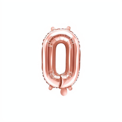 Folienballon Ziffer 35cm, roségold 0 bis 9 PartyDeco 1