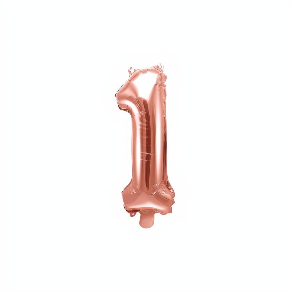 Folienballon Ziffer 35cm, roségold 0 bis 9 PartyDeco 2