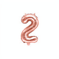 Folienballon Ziffer 35cm, roségold 0 bis 9 PartyDeco 3