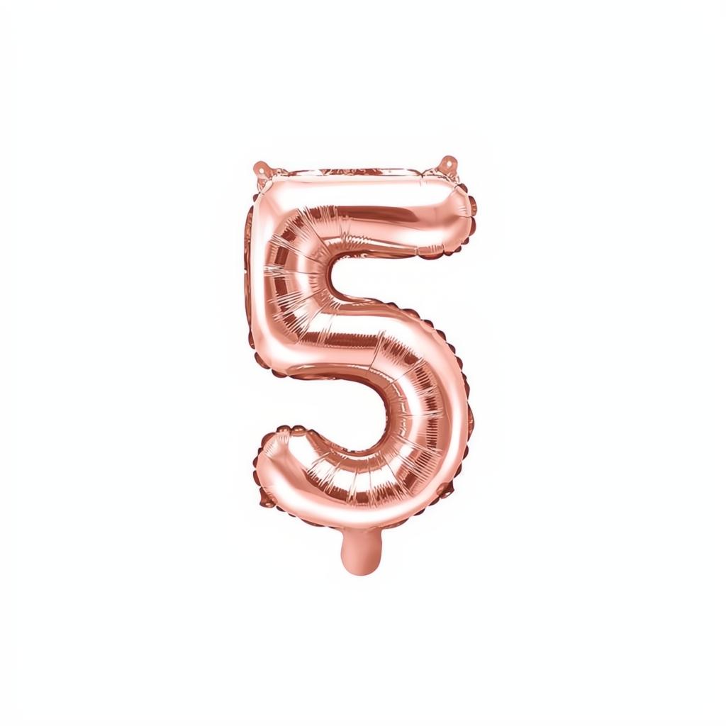 Folienballon Ziffer 35cm, roségold 0 bis 9 PartyDeco 6
