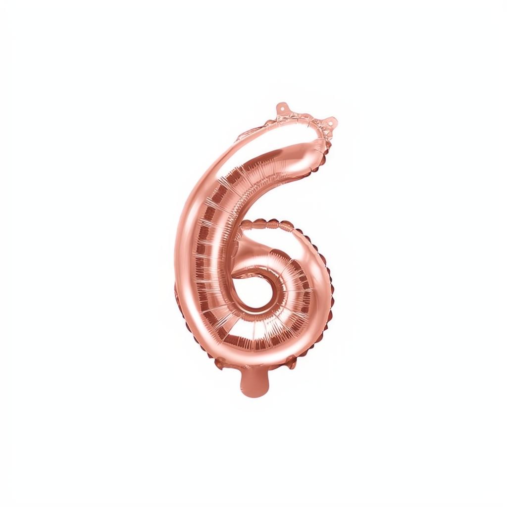 Folienballon Ziffer 35cm, roségold 0 bis 9 PartyDeco 7