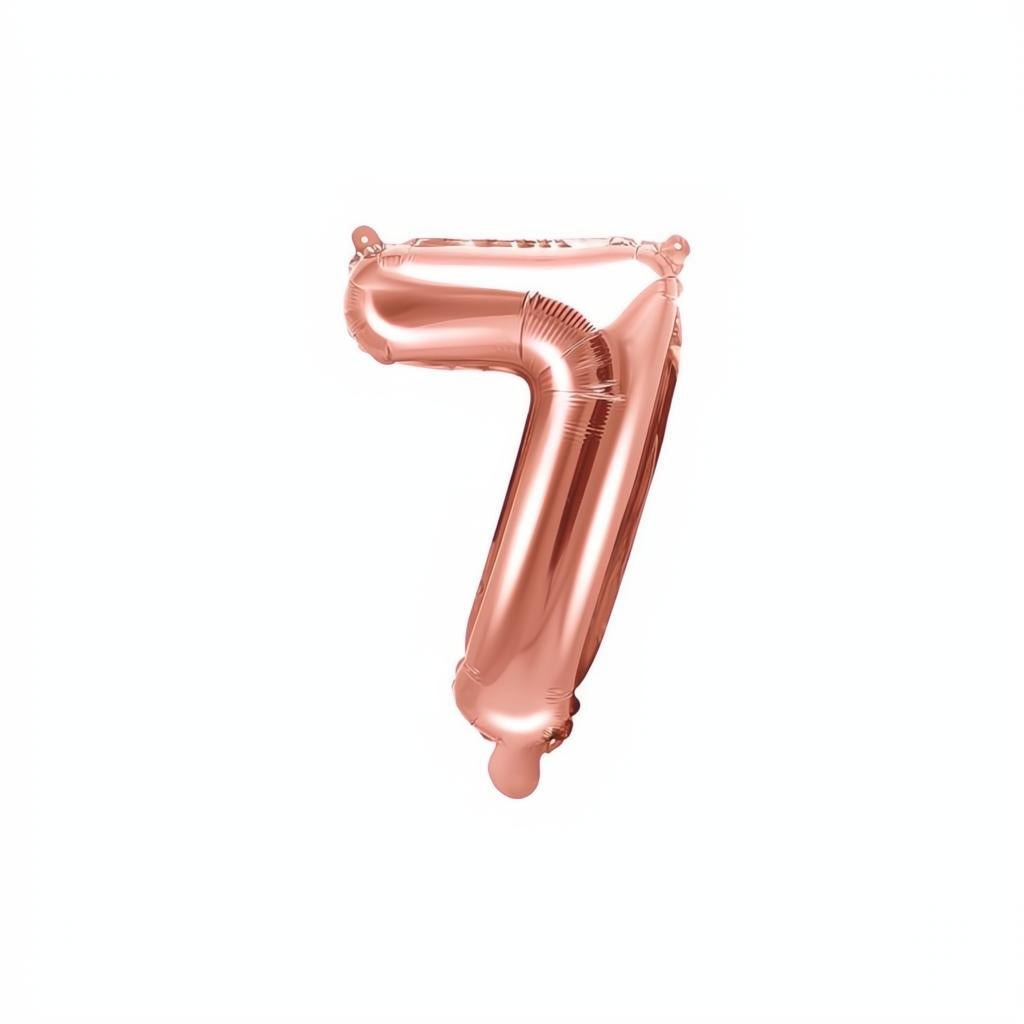 Folienballon Ziffer 35cm, roségold 0 bis 9 PartyDeco 8