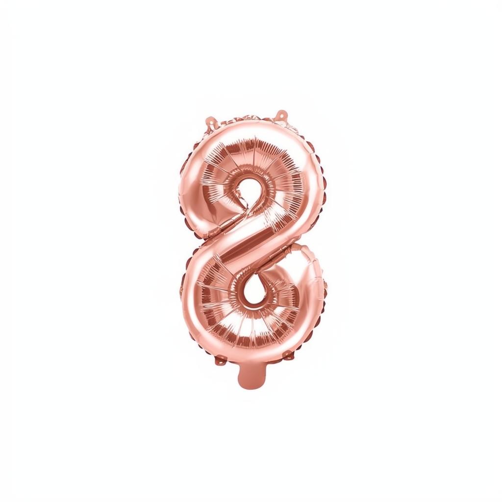 Folienballon Ziffer 35cm, roségold 0 bis 9 PartyDeco 9