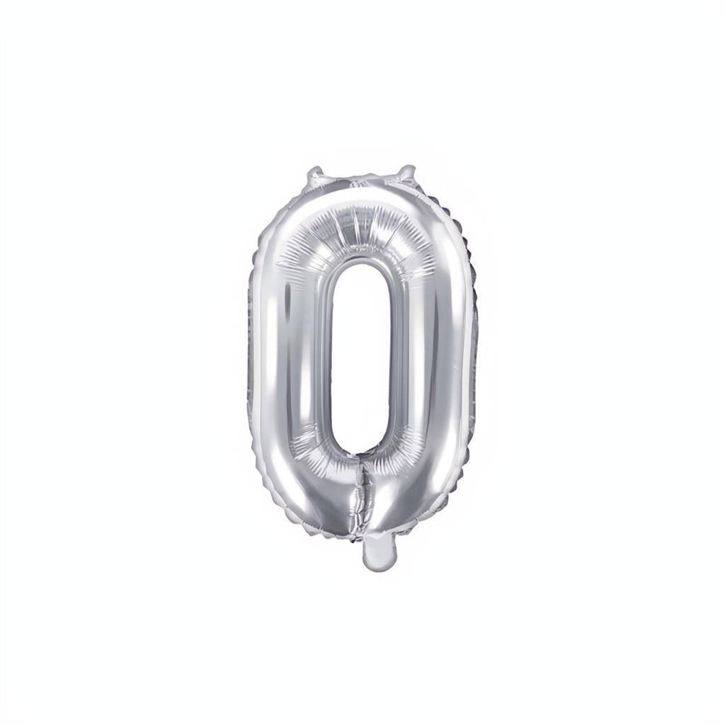 Folienballon Ziffer 35cm, silber PartyDeco 1