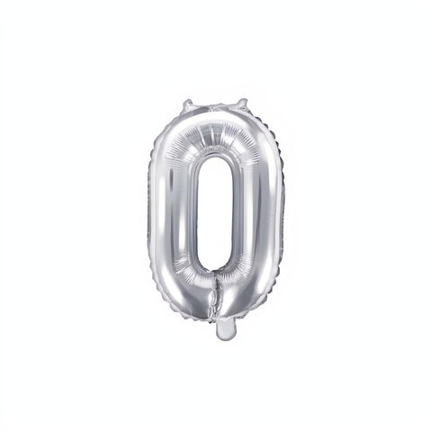 Folienballon Ziffer 35cm, silber PartyDeco 1