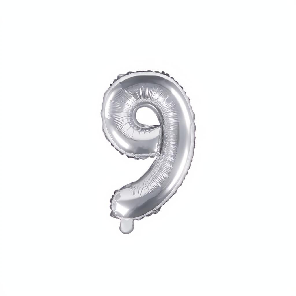 Folienballon Ziffer 35cm, silber PartyDeco 10