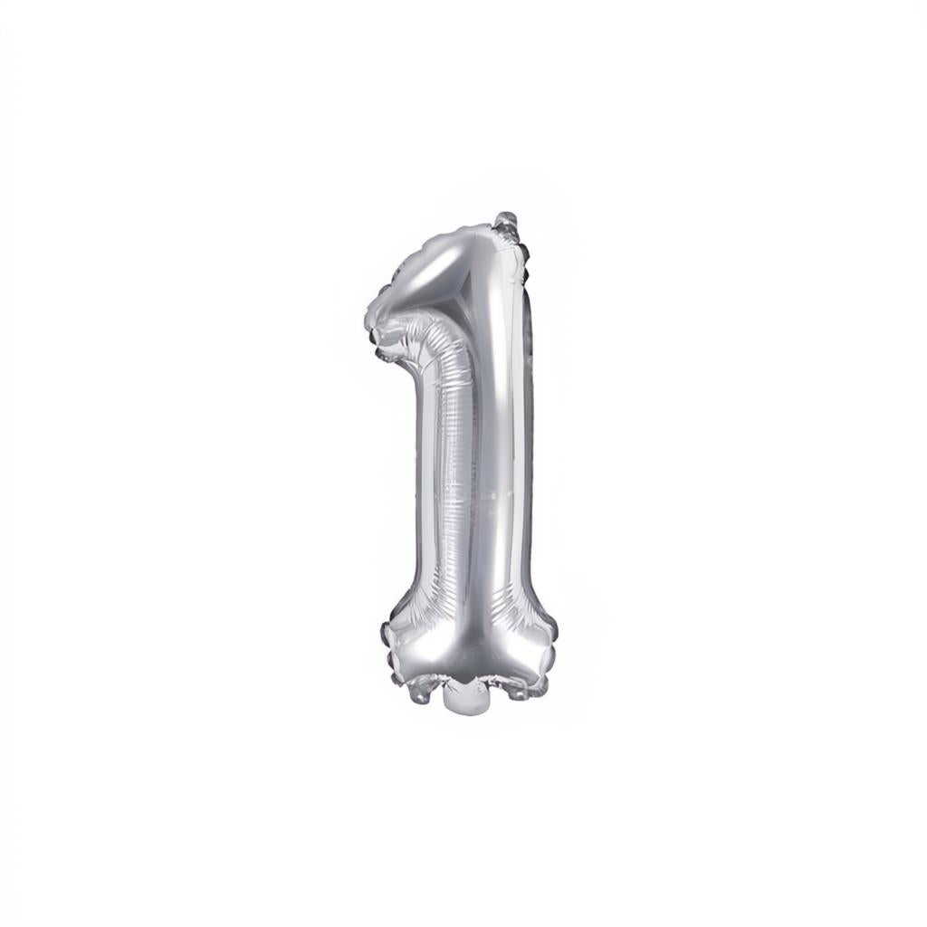 Folienballon Ziffer 35cm, silber PartyDeco 2