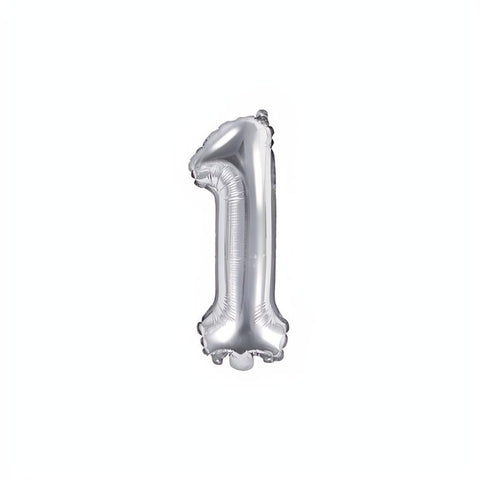 Folienballon Ziffer 35cm, silber PartyDeco 2