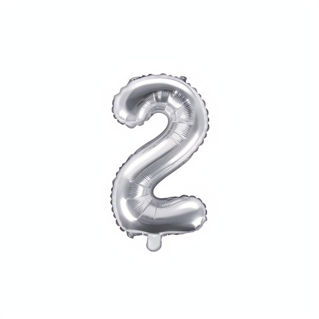 Folienballon Ziffer 35cm, silber PartyDeco 3