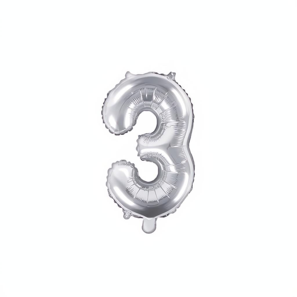 Folienballon Ziffer 35cm, silber PartyDeco 4