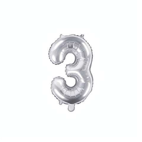 Folienballon Ziffer 35cm, silber PartyDeco 4