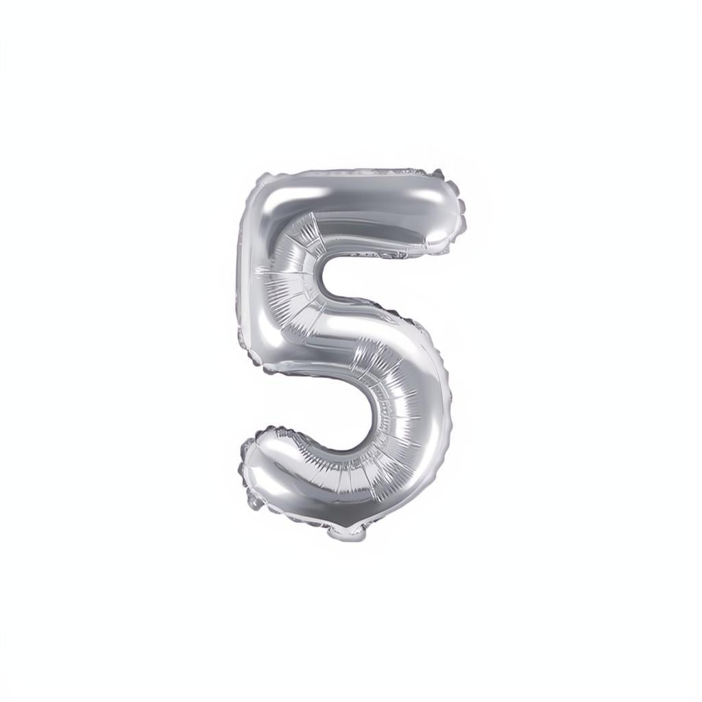 Folienballon Ziffer 35cm, silber PartyDeco 6