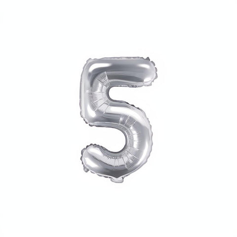 Folienballon Ziffer 35cm, silber PartyDeco 6