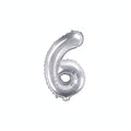 Folienballon Ziffer 35cm, silber PartyDeco 7