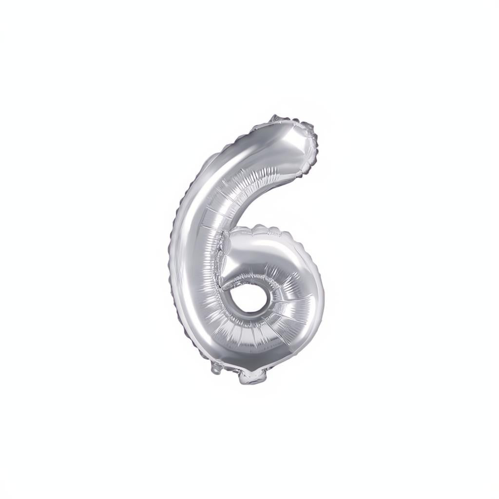 Folienballon Ziffer 35cm, silber PartyDeco 7