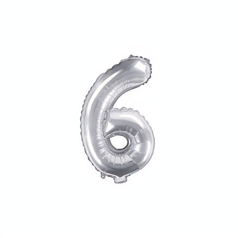 Folienballon Ziffer 35cm, silber PartyDeco 7