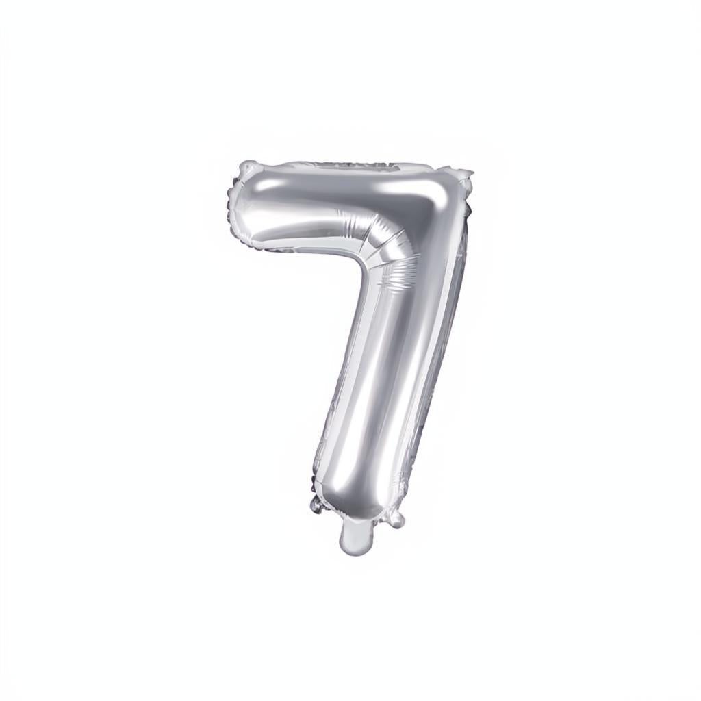 Folienballon Ziffer 35cm, silber PartyDeco 8