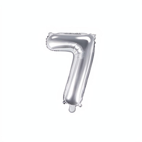 Folienballon Ziffer 35cm, silber PartyDeco 8