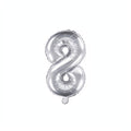 Folienballon Ziffer 35cm, silber PartyDeco 9