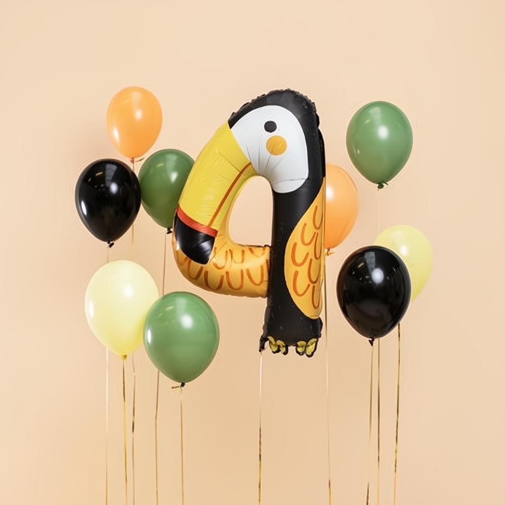 Folienballon Ziffer 4 - Tukan, 68x91 cm PartyDeco 2