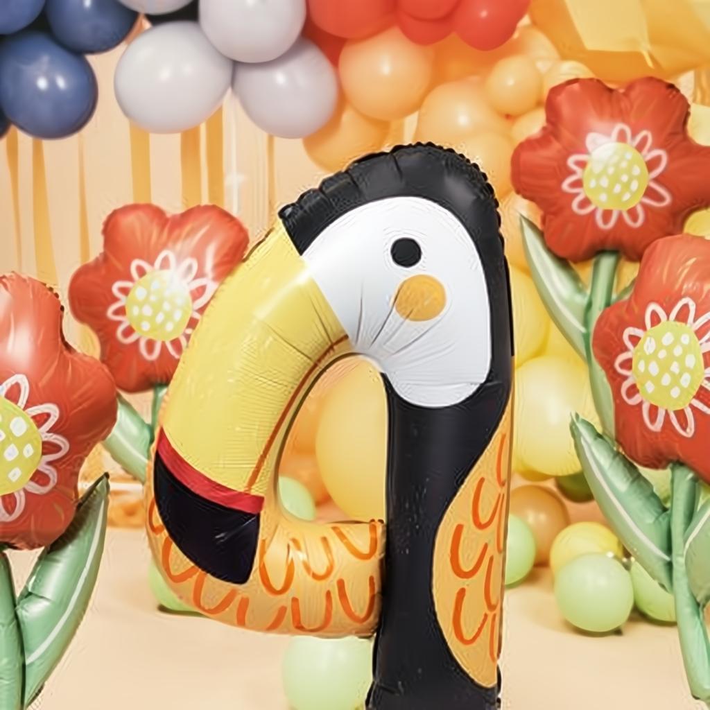 Folienballon Ziffer 4 - Tukan, 68x91 cm PartyDeco 3