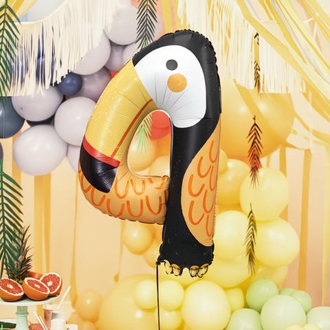 Folienballon Ziffer 4 - Tukan, 68x91 cm PartyDeco 4