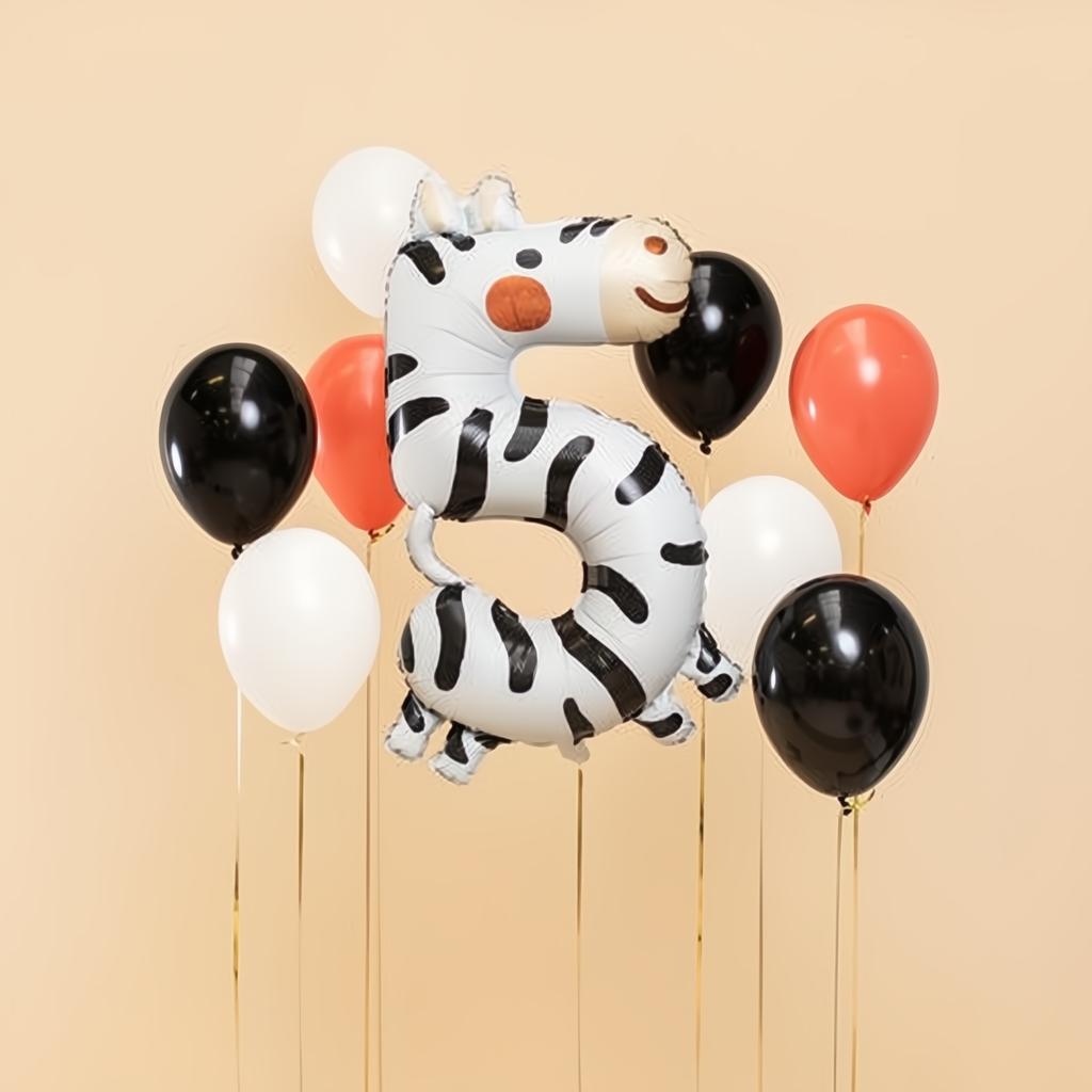 Folienballon Ziffer 5 - Zebra, 68x98 cm PartyDeco 2