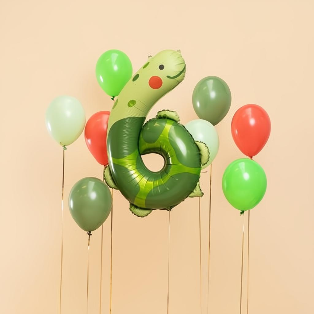 Folienballon Ziffer 6 - Schildkröte, 75x96 cm PartyDeco 2