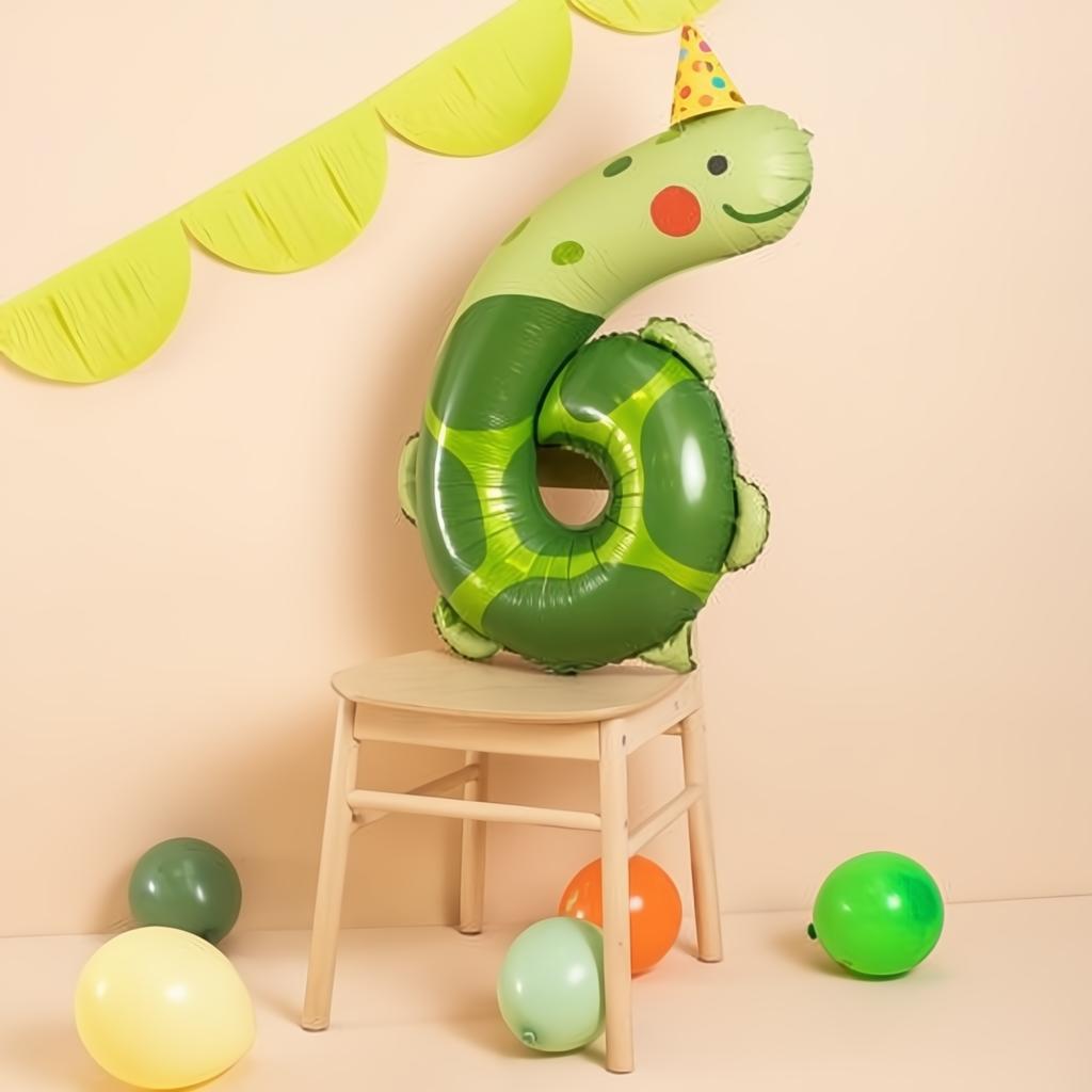 Folienballon Ziffer 6 - Schildkröte, 75x96 cm PartyDeco 4