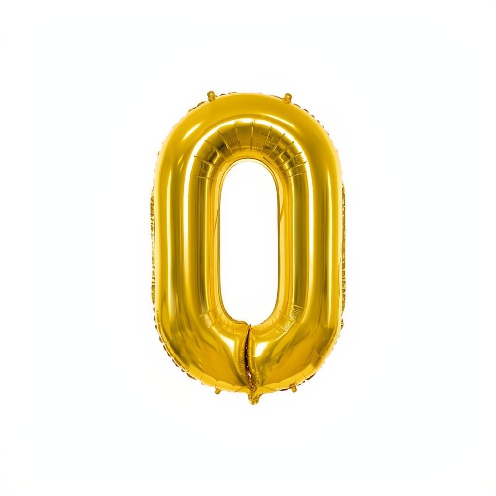 Folienballon Ziffer 86cm, Gold PartyDeco 1