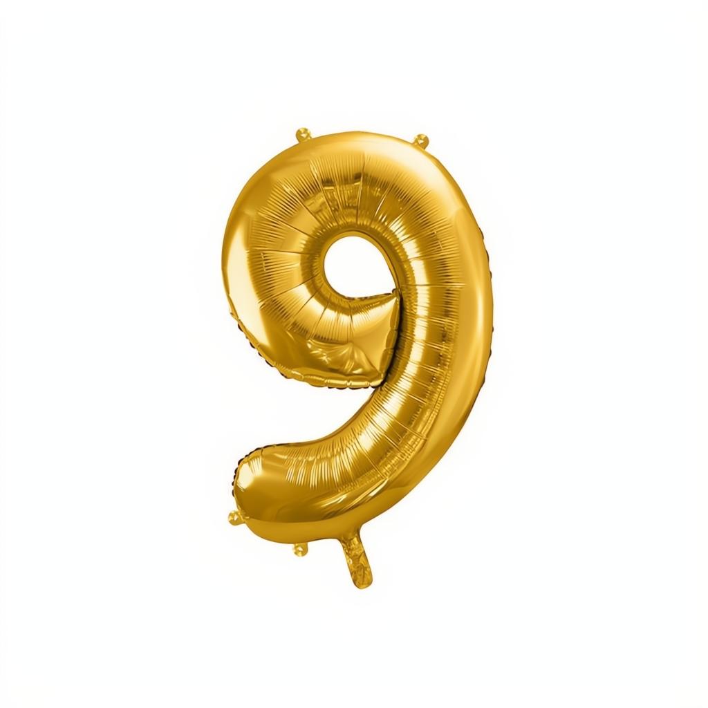 Folienballon Ziffer 86cm, Gold PartyDeco 10
