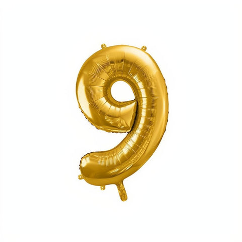Folienballon Ziffer 86cm, Gold PartyDeco 10