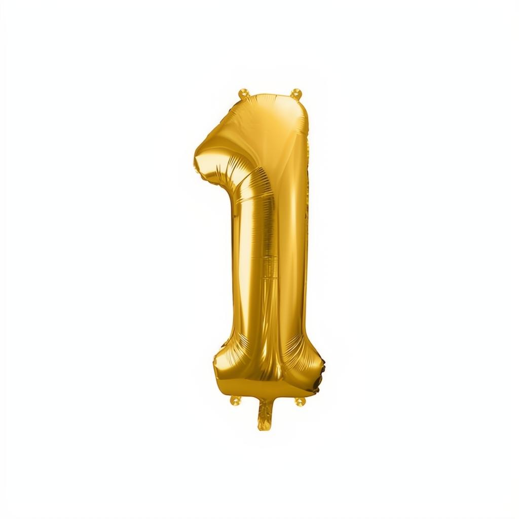 Folienballon Ziffer 86cm, Gold PartyDeco 2