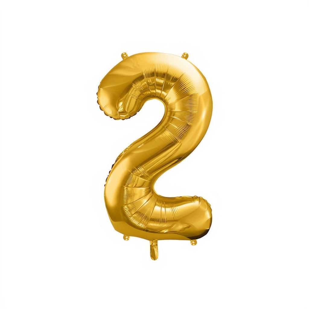 Folienballon Ziffer 86cm, Gold PartyDeco 3