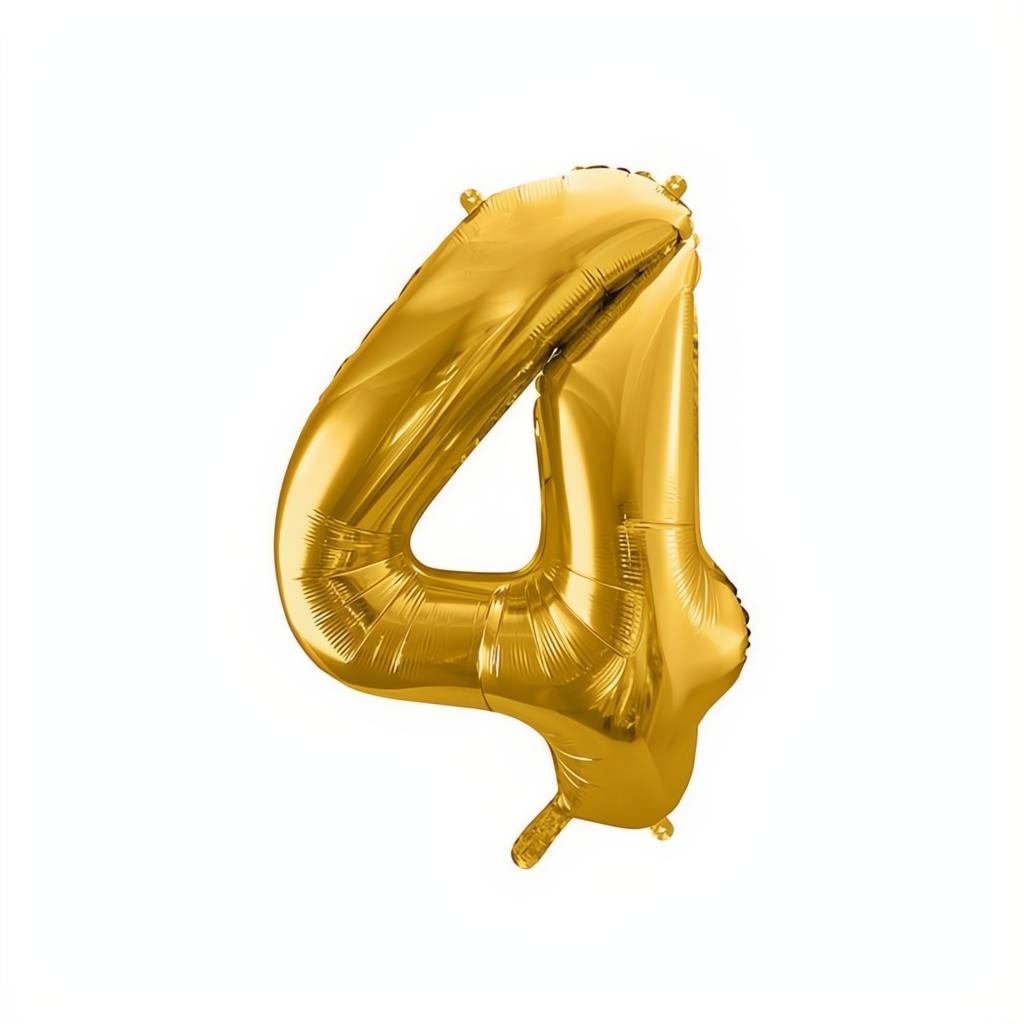 Folienballon Ziffer 86cm, Gold PartyDeco 5