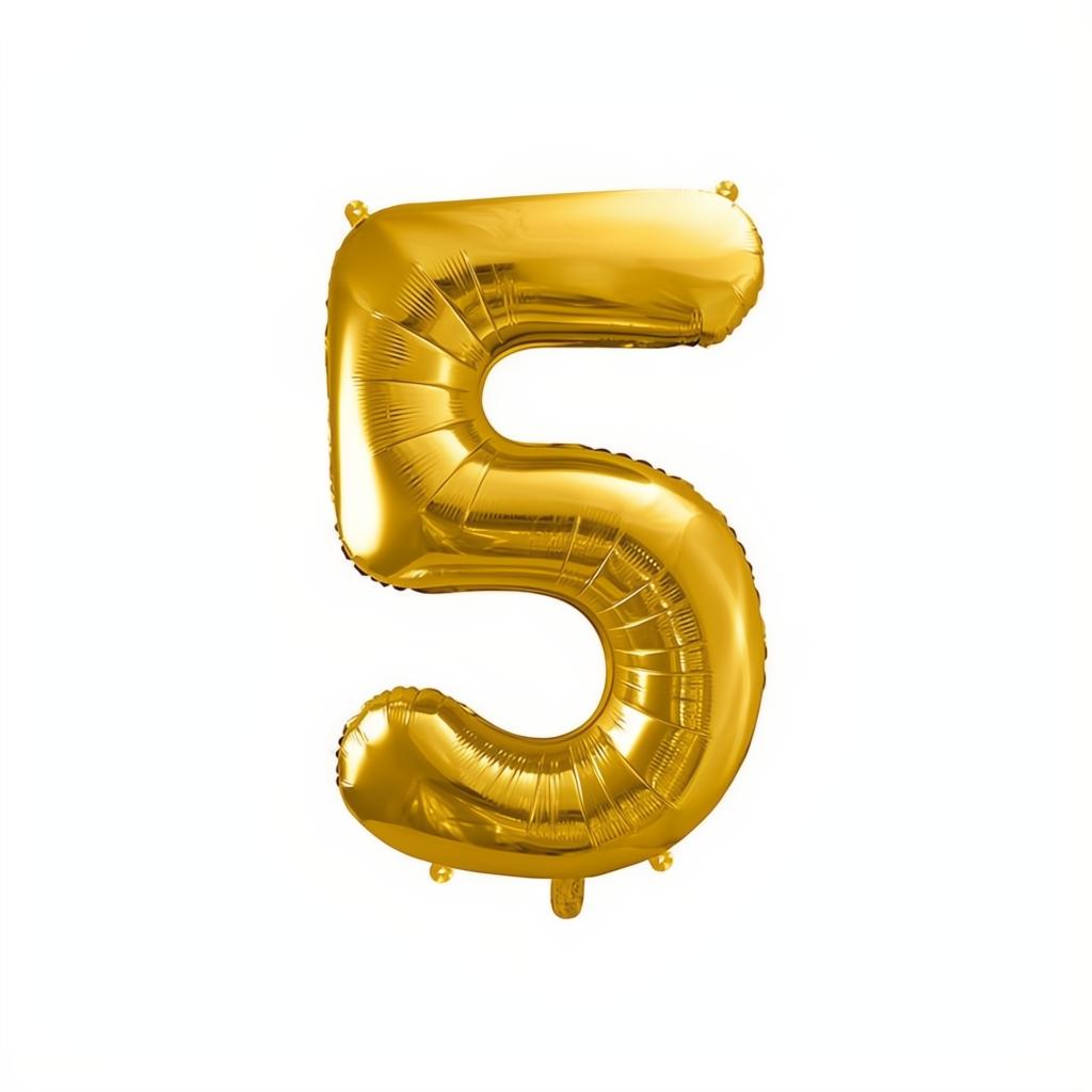 Folienballon Ziffer 86cm, Gold PartyDeco 6
