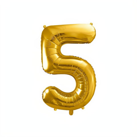 Folienballon Ziffer 86cm, Gold PartyDeco 6