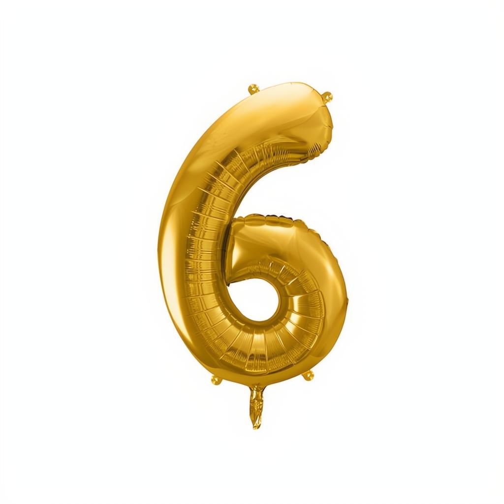 Folienballon Ziffer 86cm, Gold PartyDeco 7