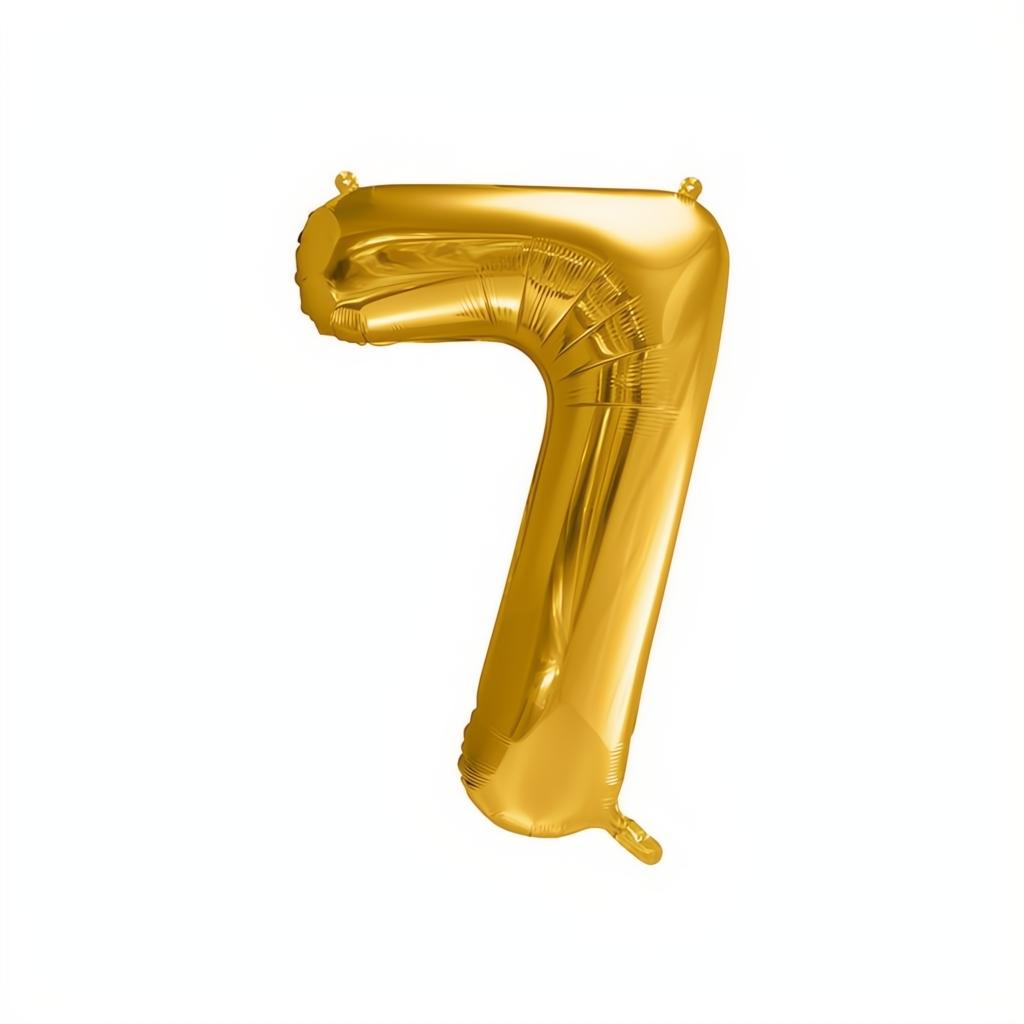 Folienballon Ziffer 86cm, Gold PartyDeco 8